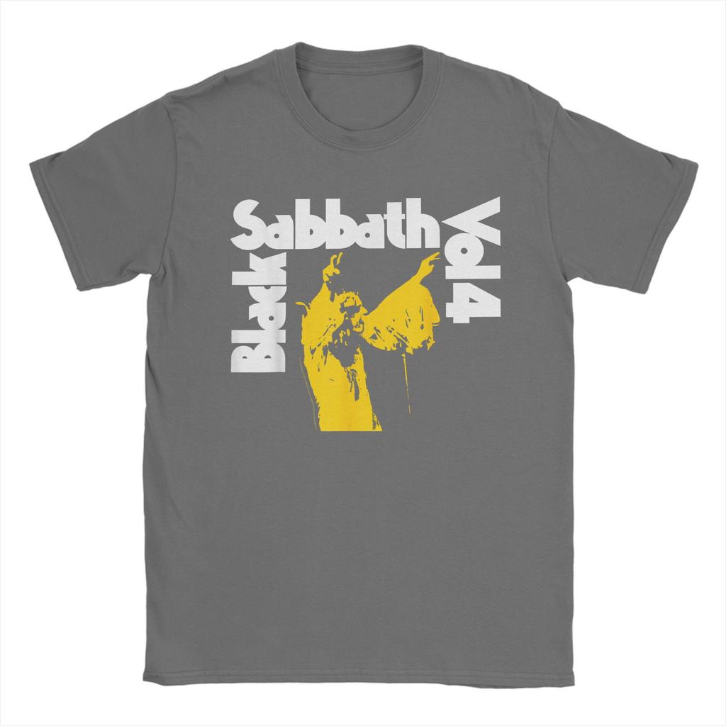 Black Sabbath Vol 4 T-Shirt Summer Heavy Metal Rock Band Awesome T-Shirts 100% Cotton Tee Shirt Short Sleeve Casual Tees