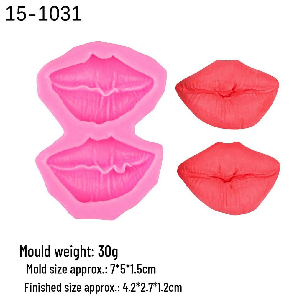 DIY Silicone Mold: 8-Cavity Heart & Lips for Chocolate, Fondant, and Epoxy Resin. Perfect for Valentine's Day Cake Decorations.