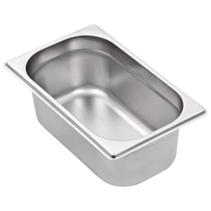 Récipients Gastronorm 8 pcs GN 1 4 100 mm Acier inoxydable