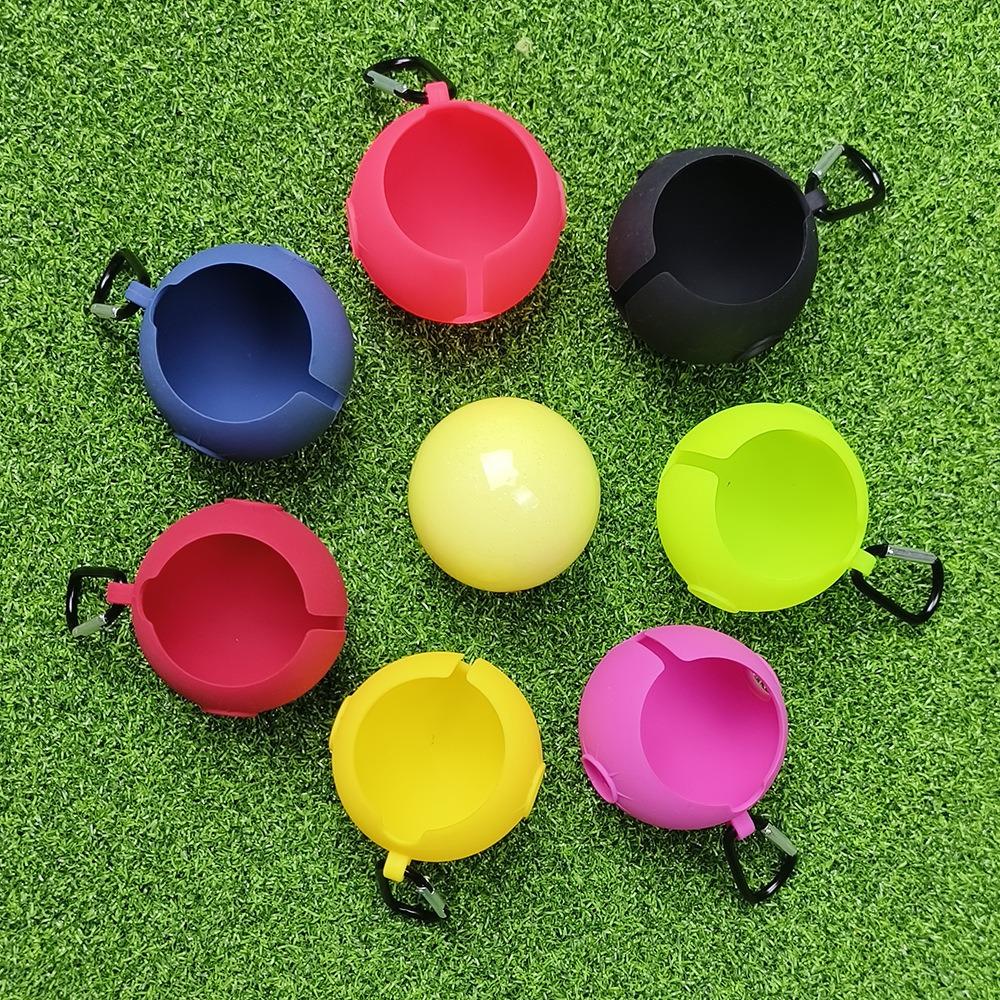 Portable Golf Ball Hook Holder Protective Cover 11mm Golf Ball Silicone Sleeve Protective Cover Golf Training Aids Golf Bags