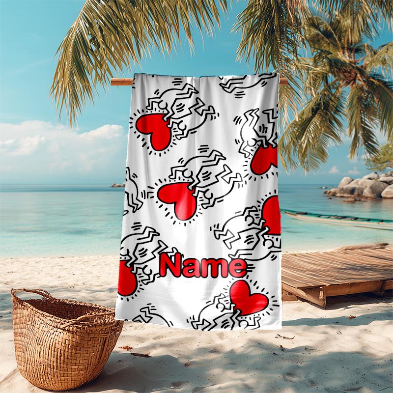 Personalized customized proof beach towel with Untitled Dance pattern - soft, absorbent,quick-drying,perfect swimming,camping&bathing