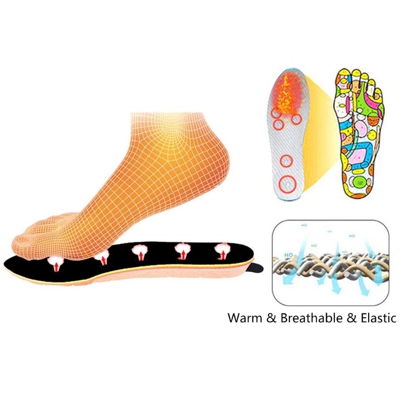 Winter Electric Heated Shoe Pads with Remote Control Rechargeable Foot Warmer Wireless Heated Insoles 3 Heat Settings