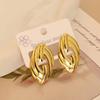 European American Trendy Cross-Border Punk Cold Wind Stainless Steel Earrings Geometric Irregular Drop Fashion Jewelry