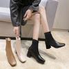 Women's Shoes 2025 New Zipper Women's Boots Classic Daily Boots Women's High Heels Ankle Boots Sexy Square Head Shoes Women