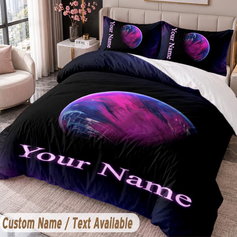 Custom Name Text 3Pcs Bedding Set Coldplay Duvet Cover And Two Pillowcases
