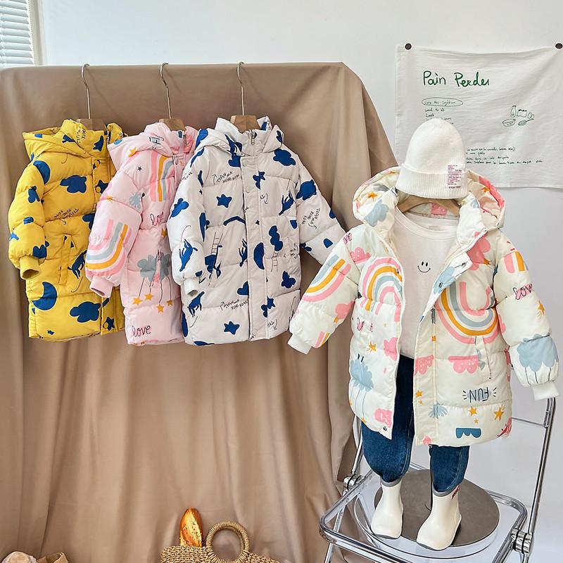Giubbotto Piumino Bambini Bambine Cappotti Invernali Vestiti per Bambini Cappotto Antivento con Cappuccio per Bambini 2-7 Anni Cotone Caldo Capispalla