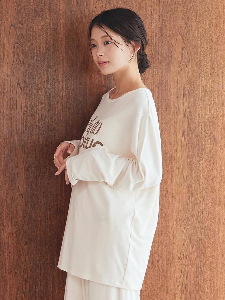 Rayon Logo Long PWCT255320CRMF T-Shirt