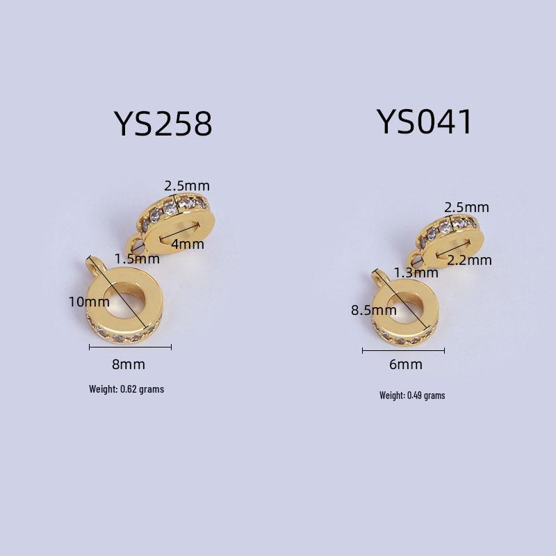 18K Gold-Plated Cubic Zirconia Spacer Beads Pendant and Clasp for DIY Jewelry