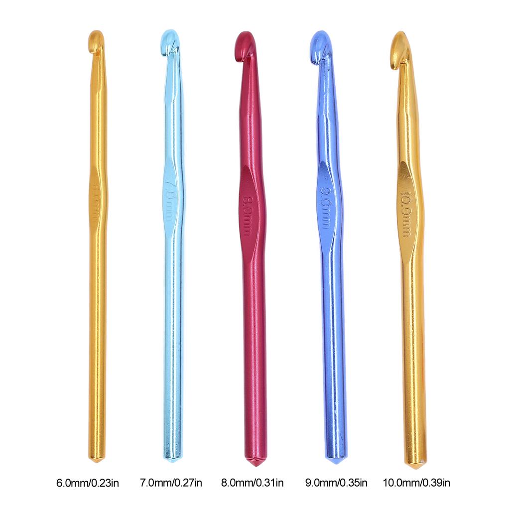 Cheap Crochet Hooks Aluminum Material Ergonomic Handle Detailed Size