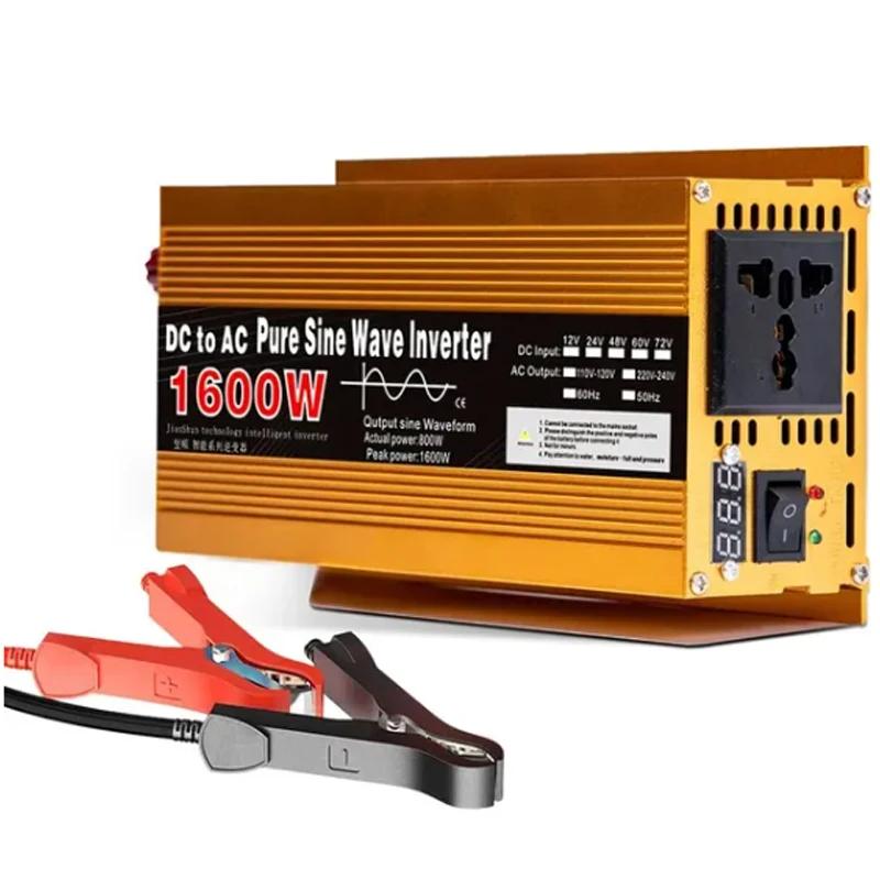 

Hot Sell Inverter 12v 220v Pure Sine Wave 1600W-3000W Transformer Convert Multi-function Socket Converter Car Inverter 220V&12V