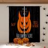 Halloween Decoration Curtains Horror Pumpkin Ghost Print Curtains High Quality Heat Insulation Blackout Curtains 2 Pieces