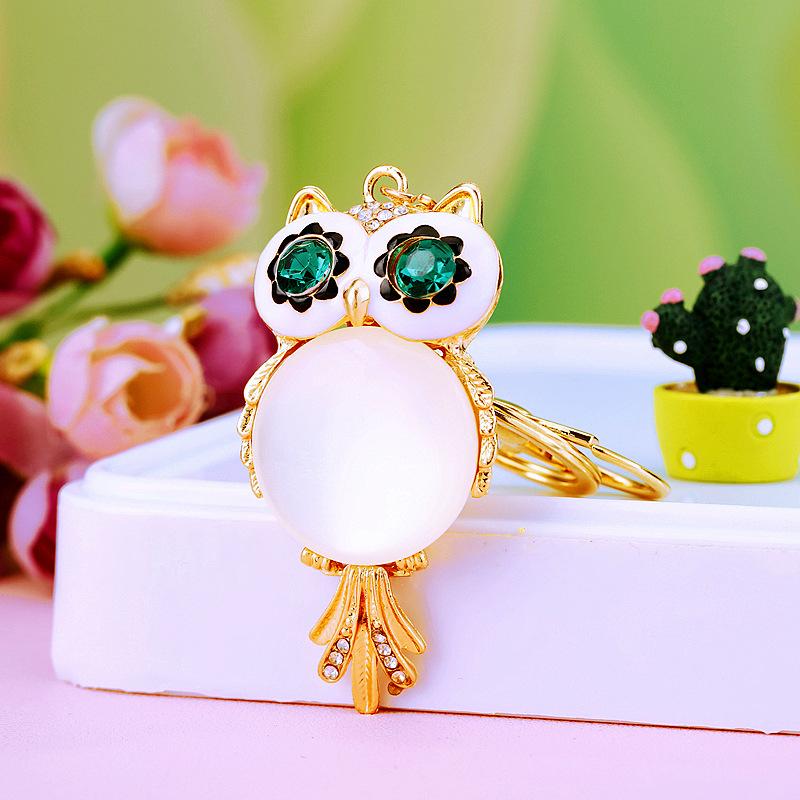 Owl Crystal Keyring Charm Pendant Handbag Purse Bag for Key Ring Chain Keychain