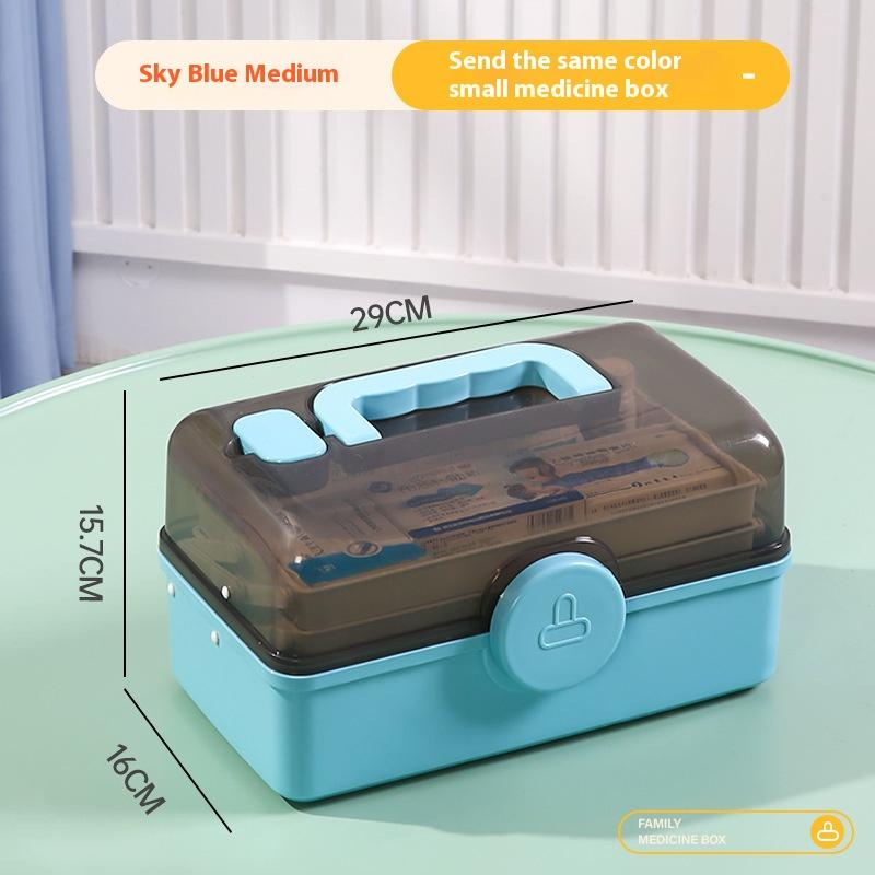 1 Piece of White Household Medicine Classification Box, Large Capacity and Multiple Layers, a Must-have for Home Storage