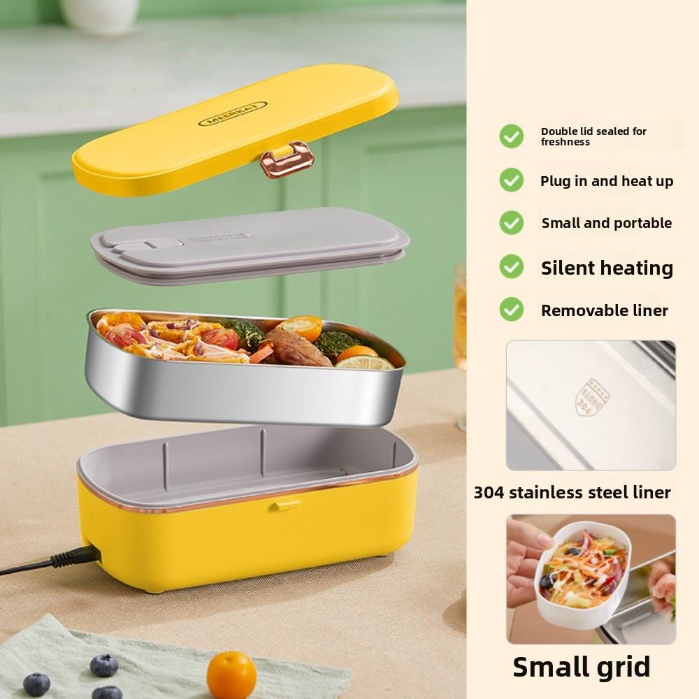 Silent Heating Heated Warmer Lunch Box No Need Water Constant Temperature Lunch Box  Office Worker