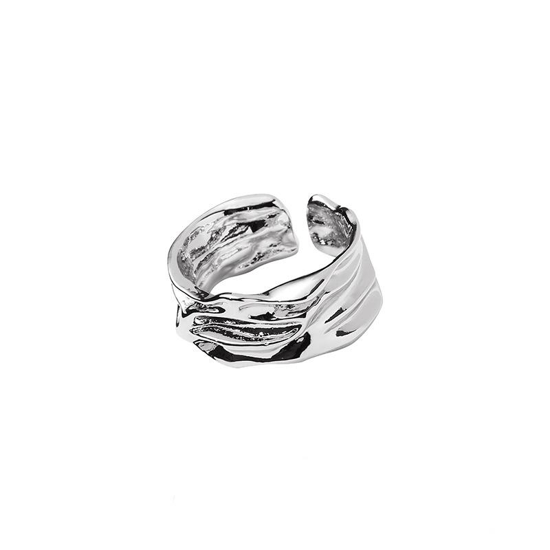 High-End Ring Irregular Niche Design Open Ring Female Index Finger Cover Ring High-End Simple Ring