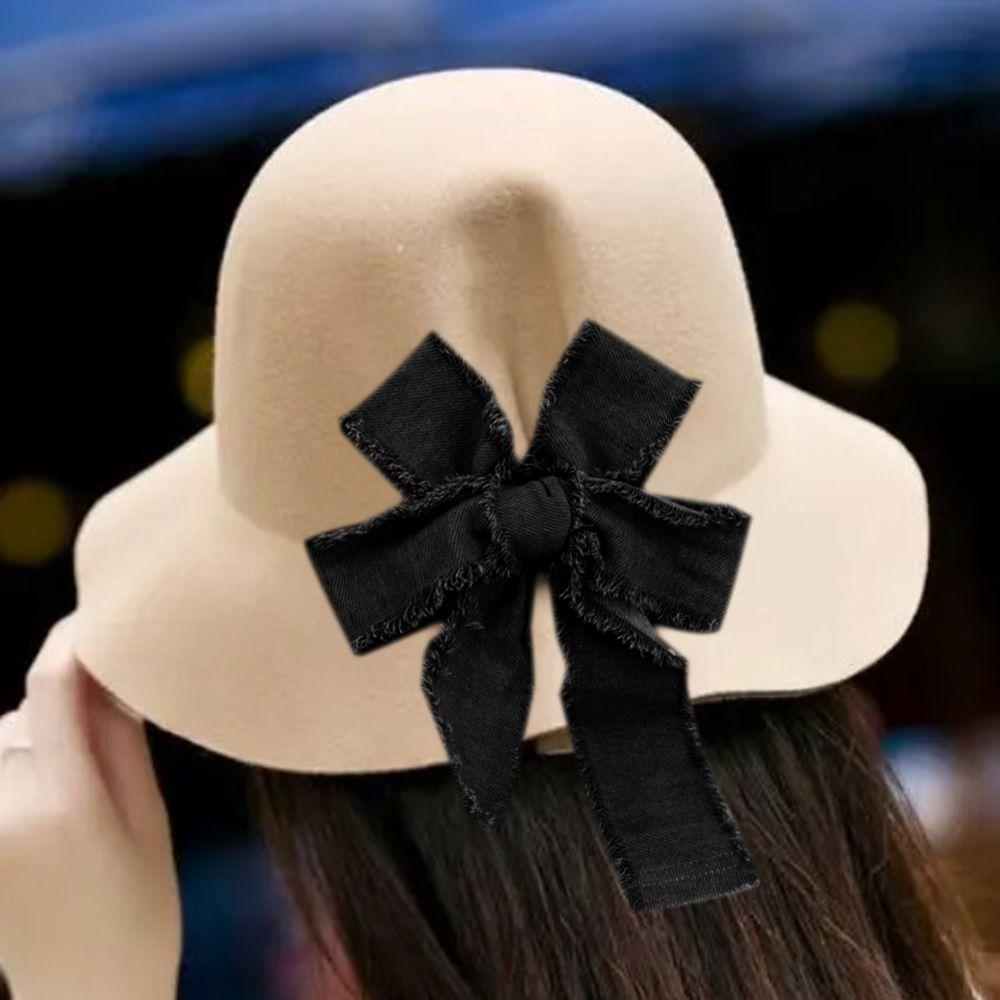 Blue Cowboy Denim Ribbon Hairclip Bows DIY Sewing Crafts  Bridal Bouquets