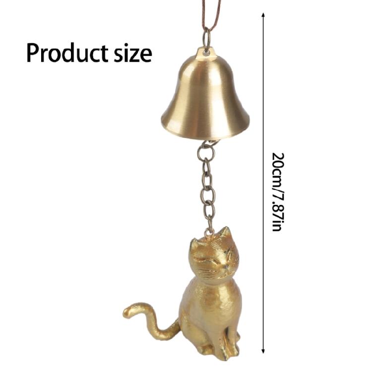 Lovely Kitten Wind Chimes Indoor and Outdoor Decoration Vintaged Bronze Metal Soothings Sounds for Garden Decoration Gift