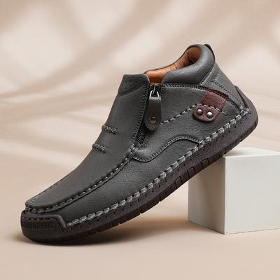 Classic Leather Men's Boots Handmade Leather Boots High-top Casual Loafers Soft Soled Driving Shoes for Men Ankle Boots