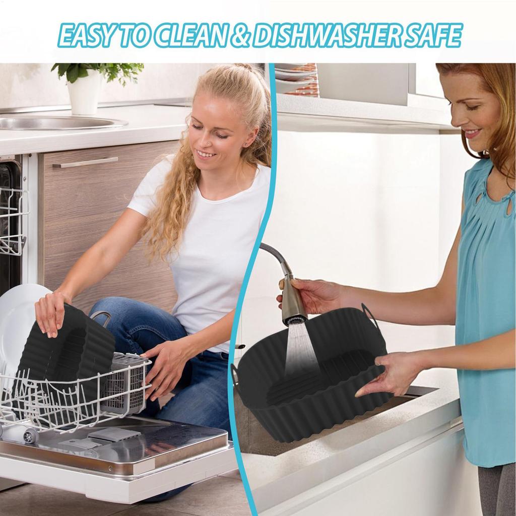 Reusable Air Fryer Liner Oven Baking Plate Silicone Basket Accessories For Cake Pizza Fried Chicken Cooking Kitchen Cookware