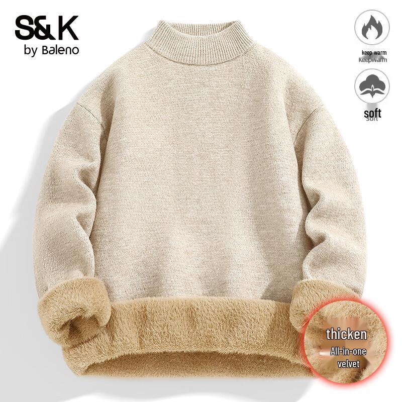 Baleno Men s Fleece Lined Half-Turtleneck Sweater M