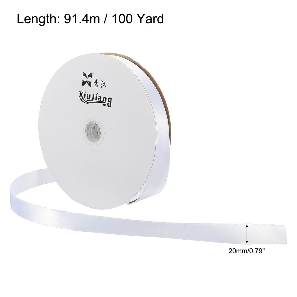 0.79 Inch Wide 100 Yards Satin Ribbon Solid Crafts Roll for Party Home DIY Wrapping Decoration