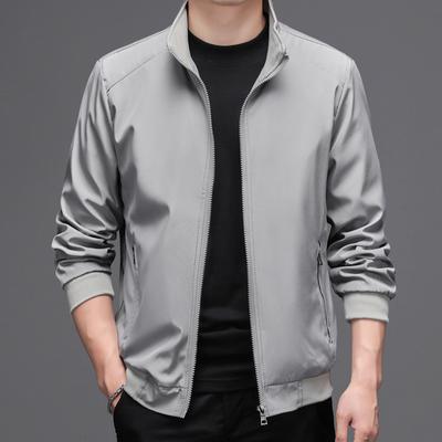 Men's Spring Summer and Autumn Thin Section of The Casual Plus Size Stand-up Collar Versatile Business Handsome Jacket