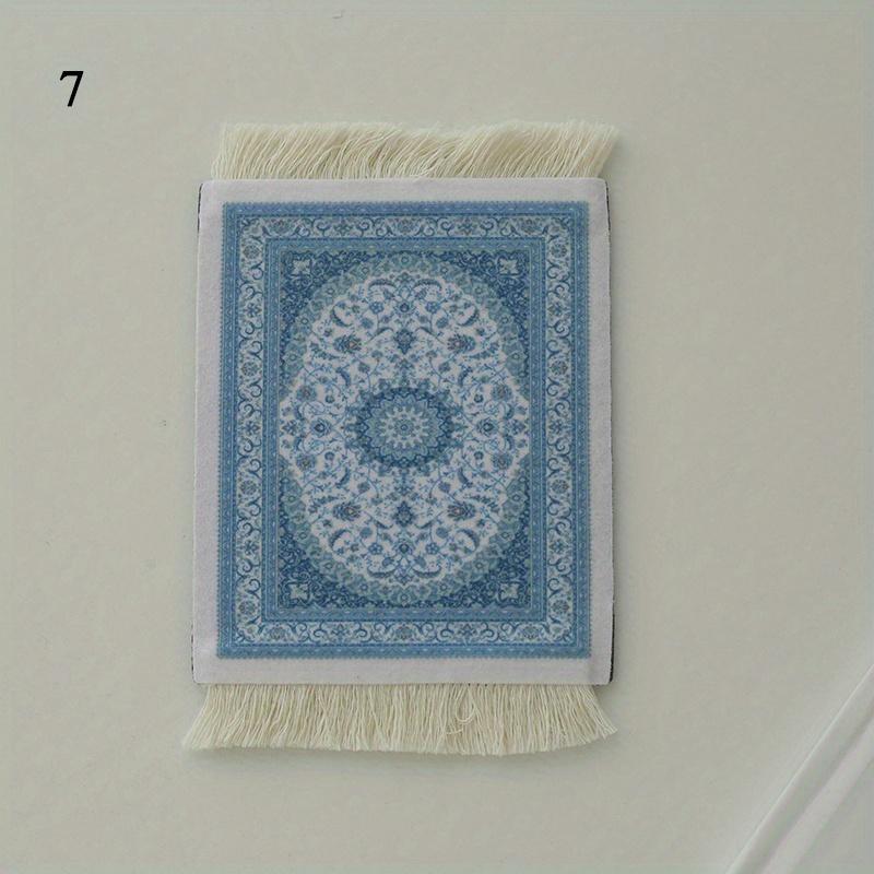Coasters Cup Pad Persian Mini Woven Rug Mat Mousepad Carpet Ethnic Pattern Cup Laptop with Home Office Table Decor Craft Table