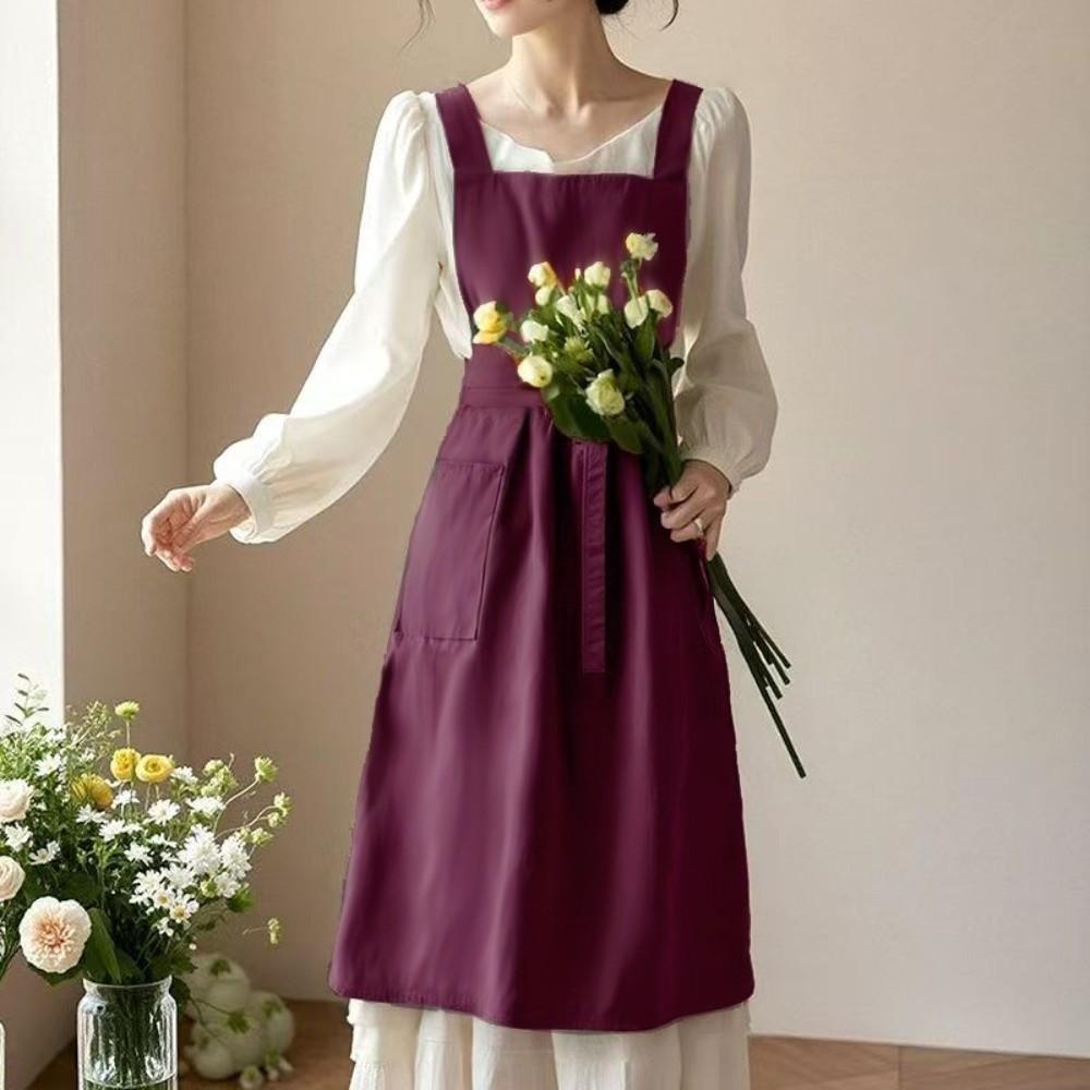 Waterproof Kitchen Apron Polyester Garden Work Clothes New Painting Aprons for Girls красный