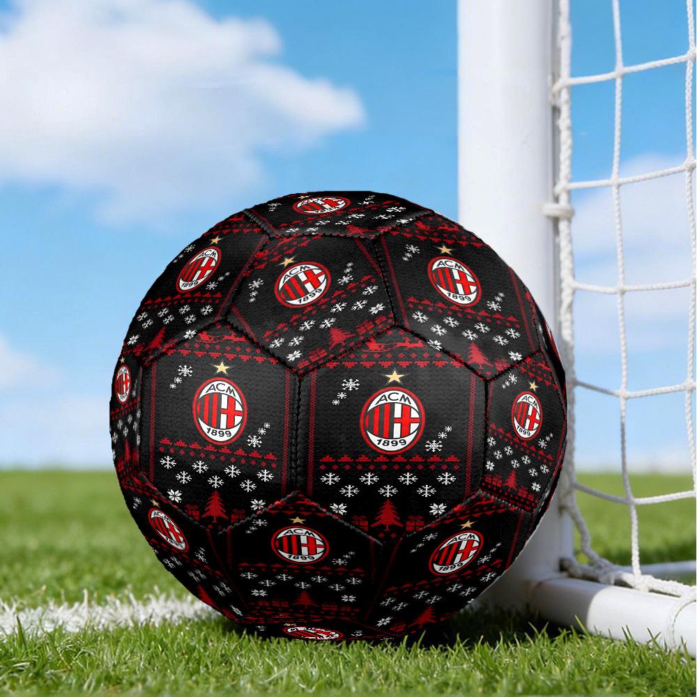 Milan Football club Printed Size 5 Soccer Balls, High-Quality, Anti-Slip, Protective Football, A Unique Gift , Birthdays, Christmas Gifts