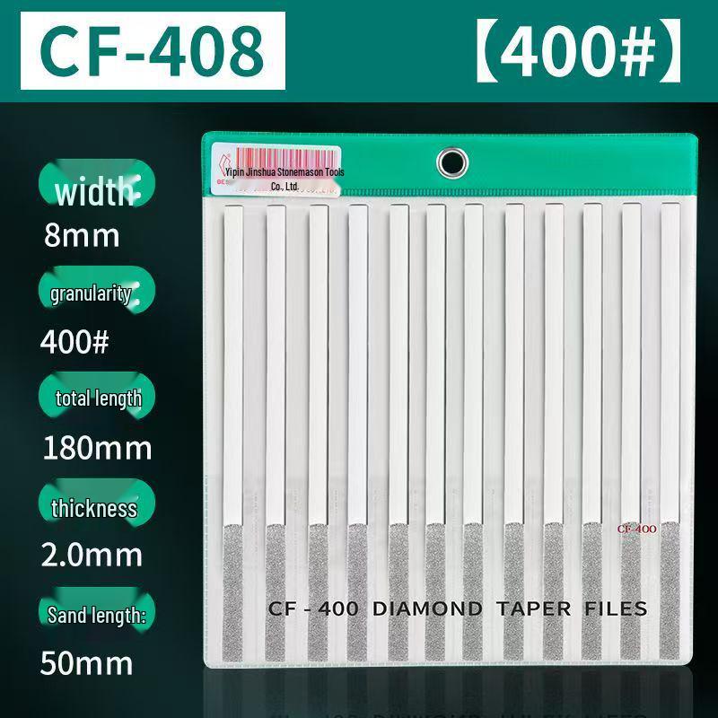 Diamond Flat-Tapered File Set CF-400: Alloy Metal Mold Grinding & Shaping Tool