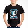 Neues lustiges Sechs Sieben Italienisches Gehirnfäule 67 Nummern Grafikdruck T-Shirt Junge/Mädchen Sommer Kurzarm Kinder Bequemes T-Shirt Top