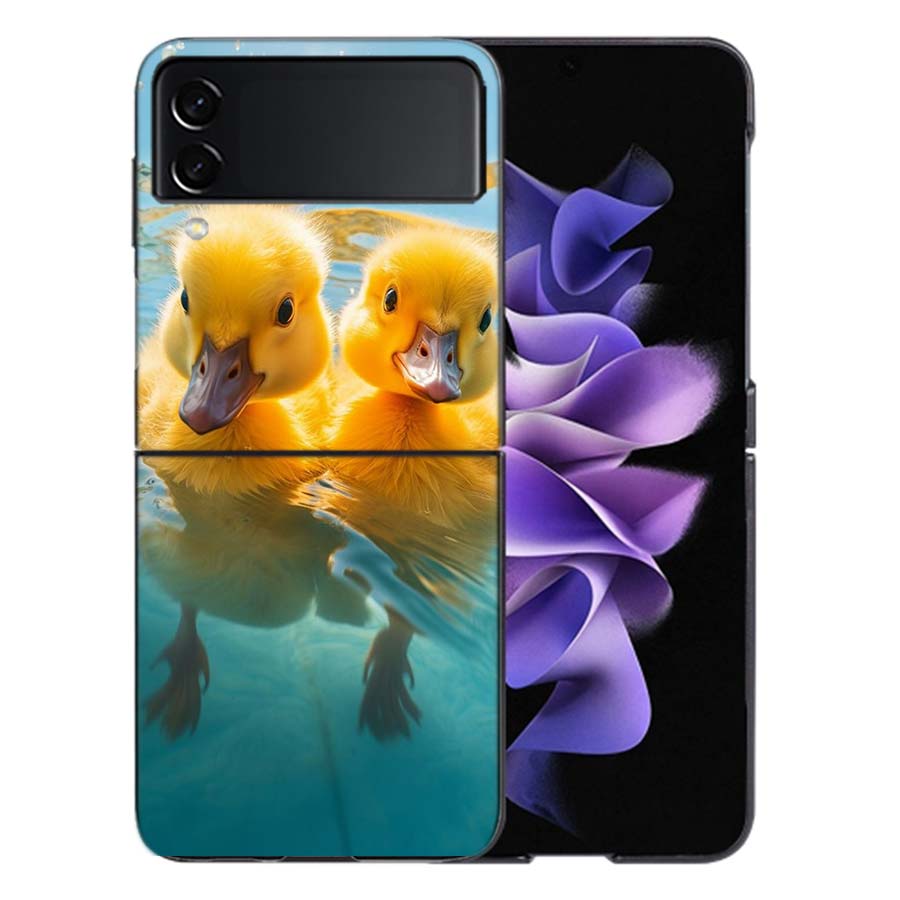 Yellow Duck Phone Case For Samsung Z Flip 6 7 5G Galaxy Z Flip 5 4 3 5G Cases Shockproof Hard Cover TPU