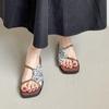 Internet celebrity explosion black retro one-word wedge slippers women's summer wear 2025 new non-slip premium sandals
