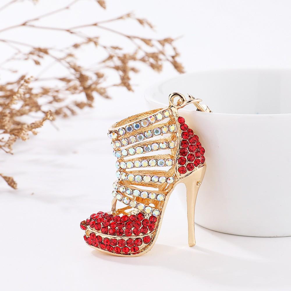 Goddess High-heeled Shoes Keychain, Cute Crystal Pendant, Creative Bag Keychain
