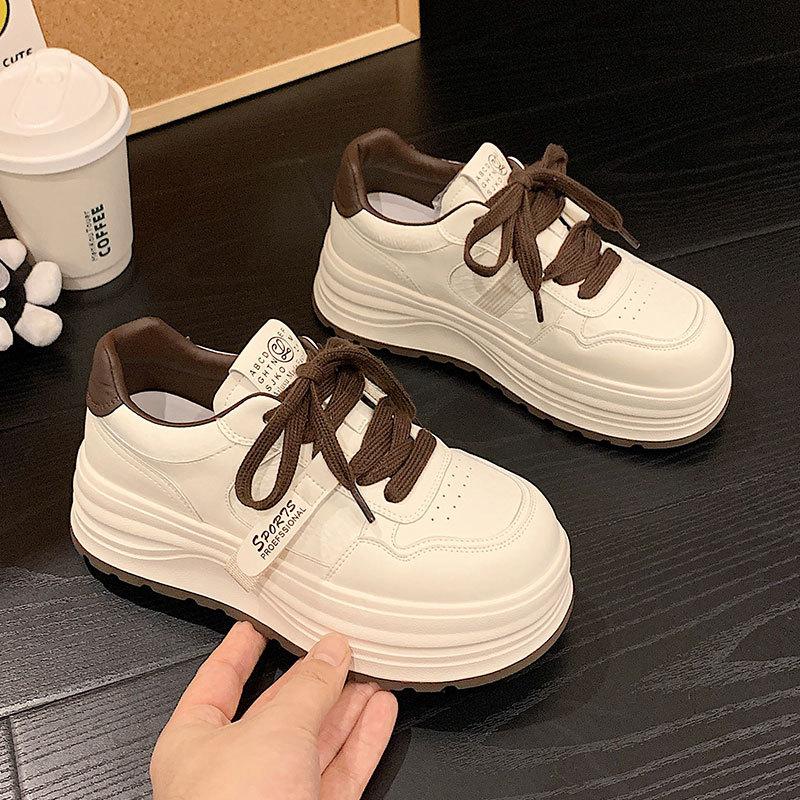 Height Increase 5.5CM Thick-soled Women's 2026 Spring New Versatile Board Shoes Non-slip Casual Sports Shoes