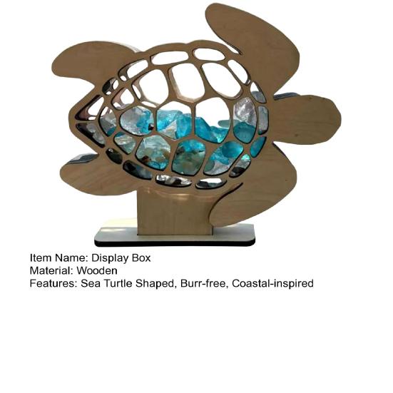 Sea Glass Display Box Sea Turtle Shaped Storage Box Coastal