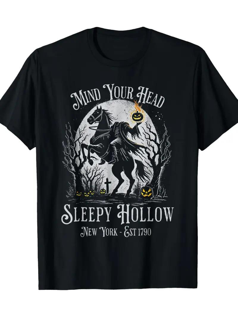 Sleepy Hollow Vintage-Inspired Men s T-Shirt, 100% Cotton, Plus Size L-5XL,  Min S разноцветный