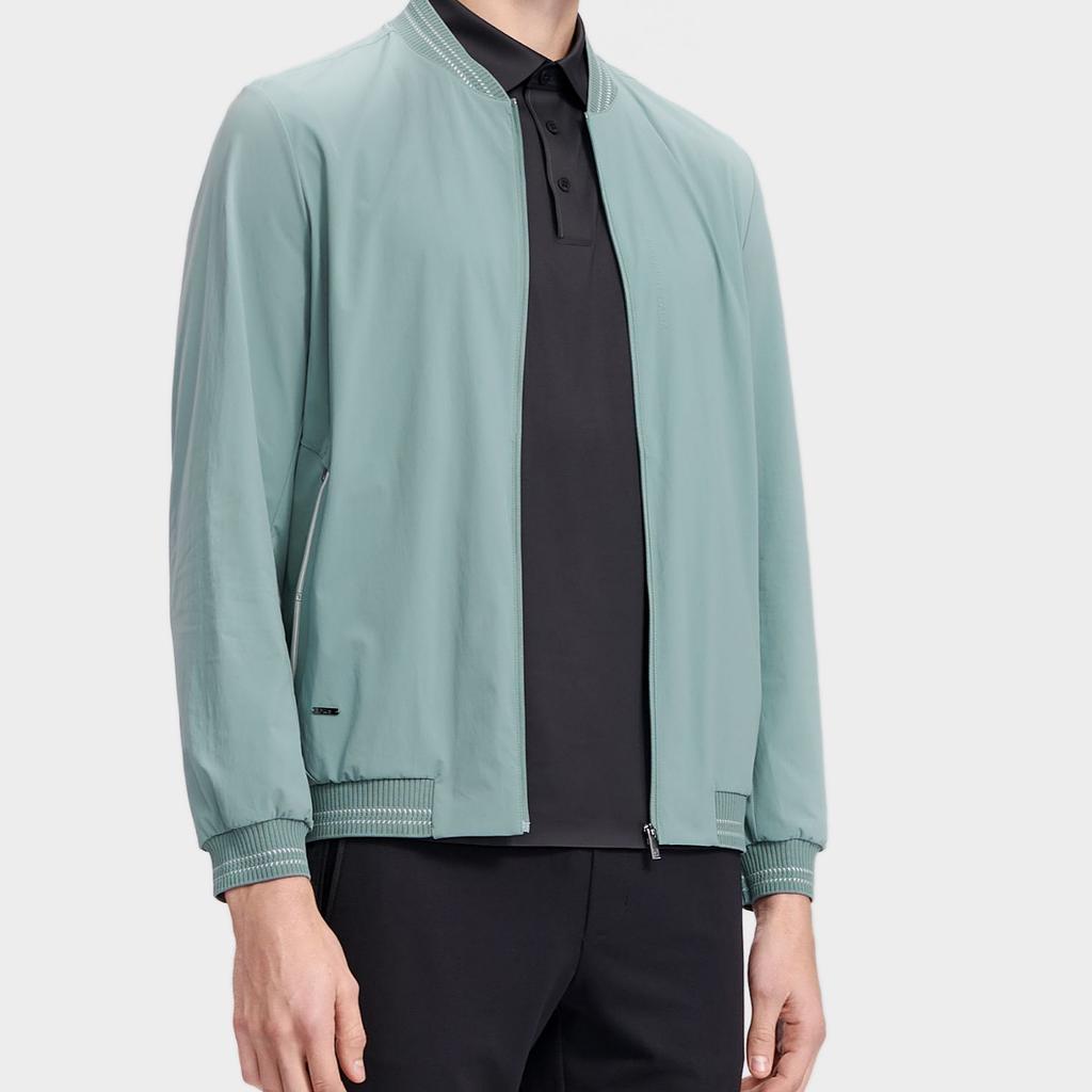 FILA Solid Color Casual Baseball Collar Woven Baseball Jacket Men jackets Glass-Green F11M322702F-GN