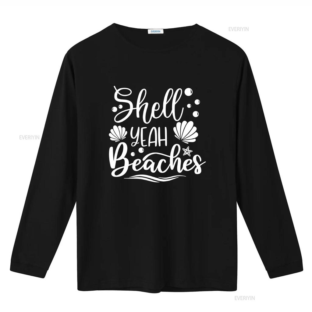 Shell Yeah Beaches T Shirt Seashell Design for Beach Life Summer Vacation Trip Stylish and Comfortable vintage Washed Versatile