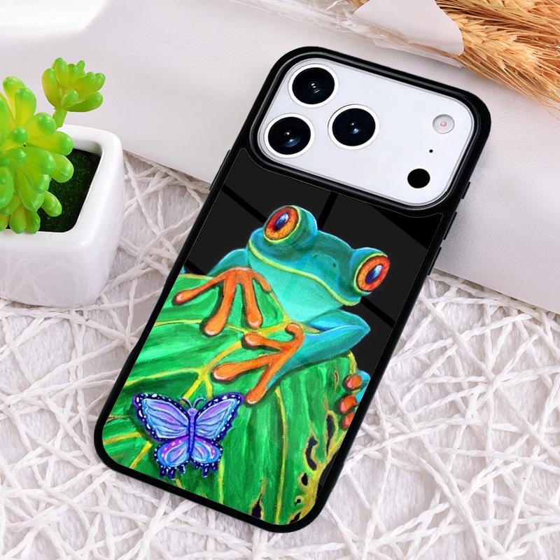 Hippie Mushroom Frog Shrooms Soft Phone Case for iPhone 17 Air 16 15 11 12 14 13 Pro Max Shockproof Cover