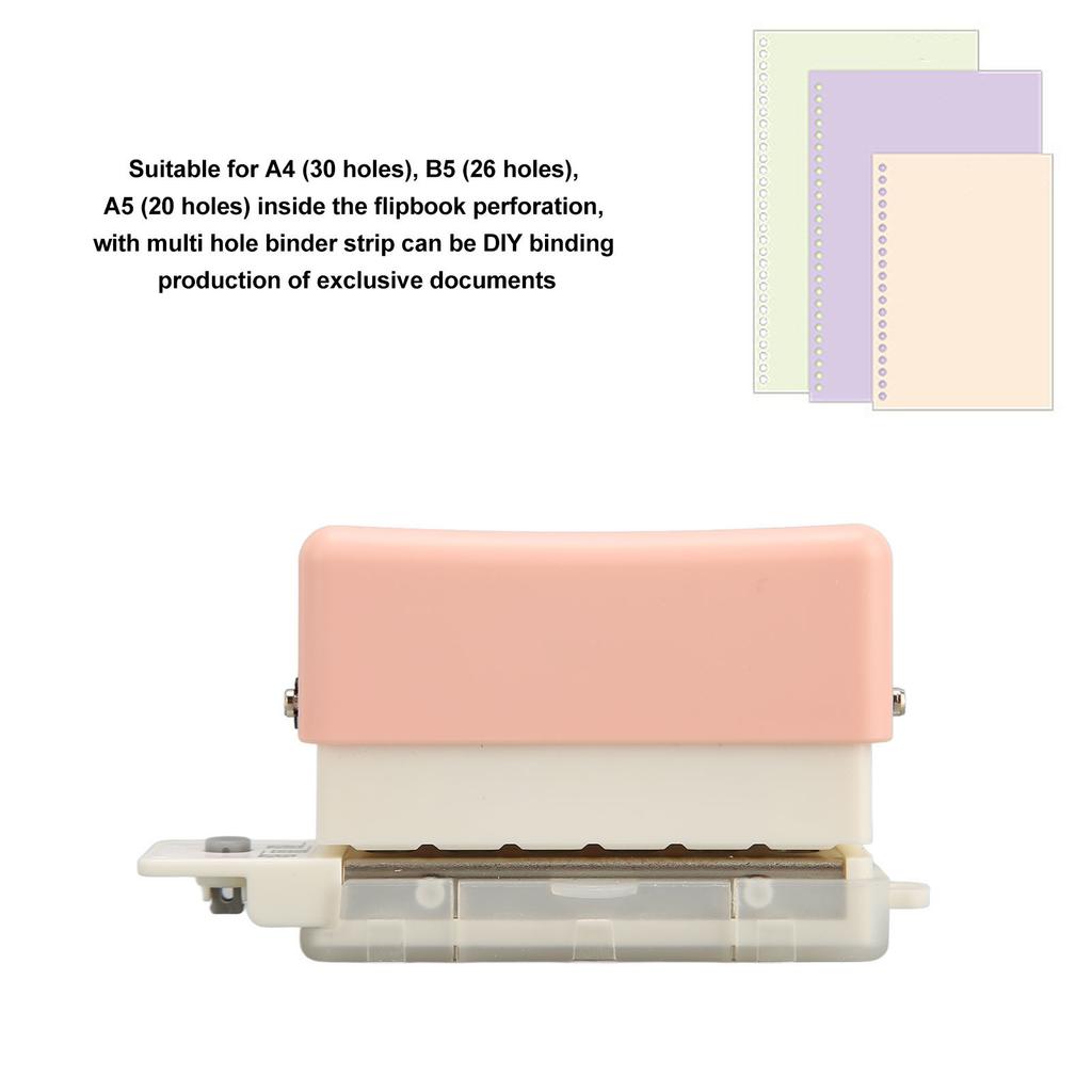6 Hole Paper Puncher Portable Cute ABS Manual 7mm Punching Depth Desktop Punch Puncher for