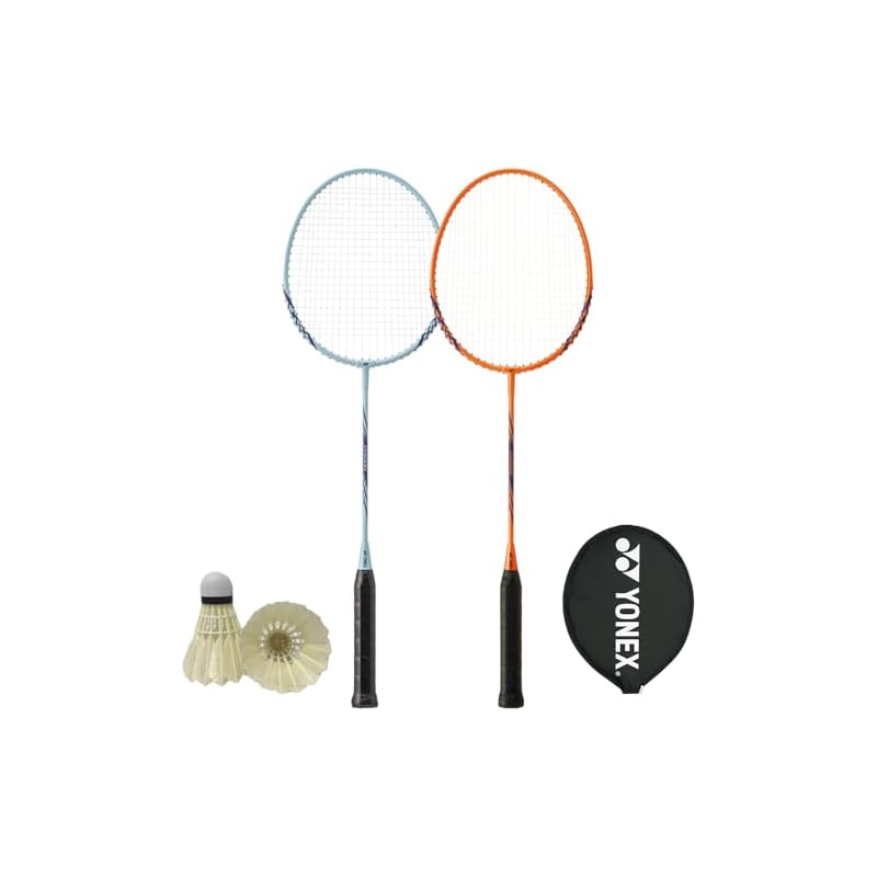 Badminton Racket B4000G with Shuttlecocks - Beginner/Practice/Training - Feather Duster - Standard - Yonex - Case Included - Pre-strung (Limited
