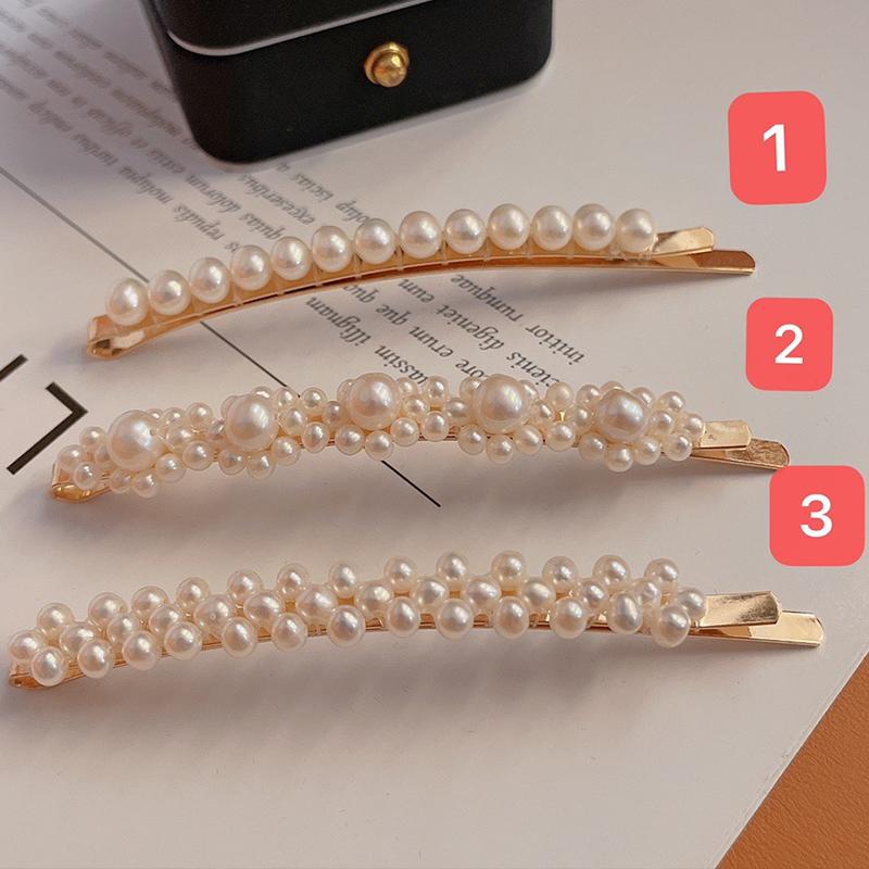 Classic Style Korean Fashion Alloy 3-6mm Freshwater Pearls Hair Clips Hairpins Set for Fashion Girls