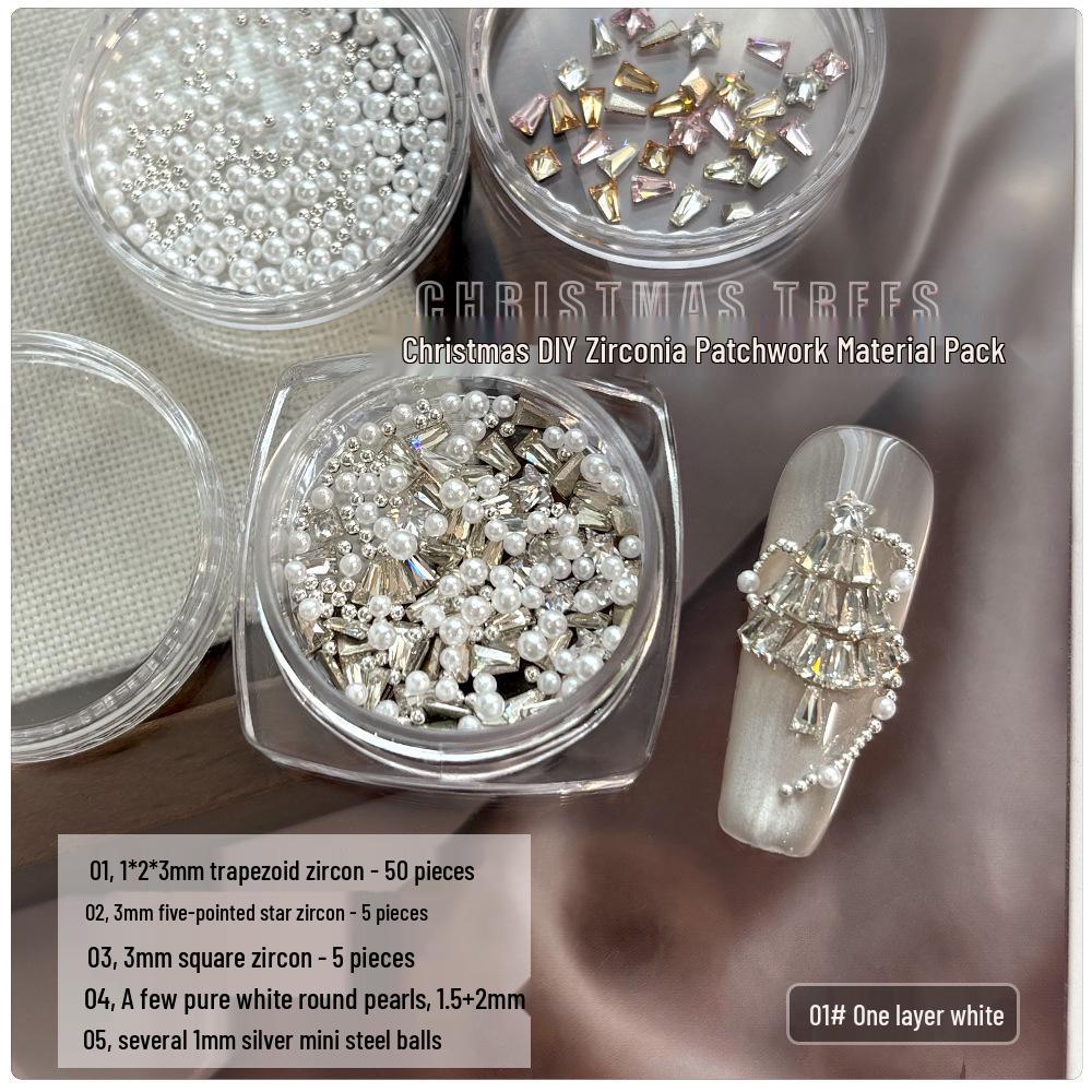 Christmas Tree Zirconia & Pearl Trapezoid Rhinestone DIY Accessory Pack