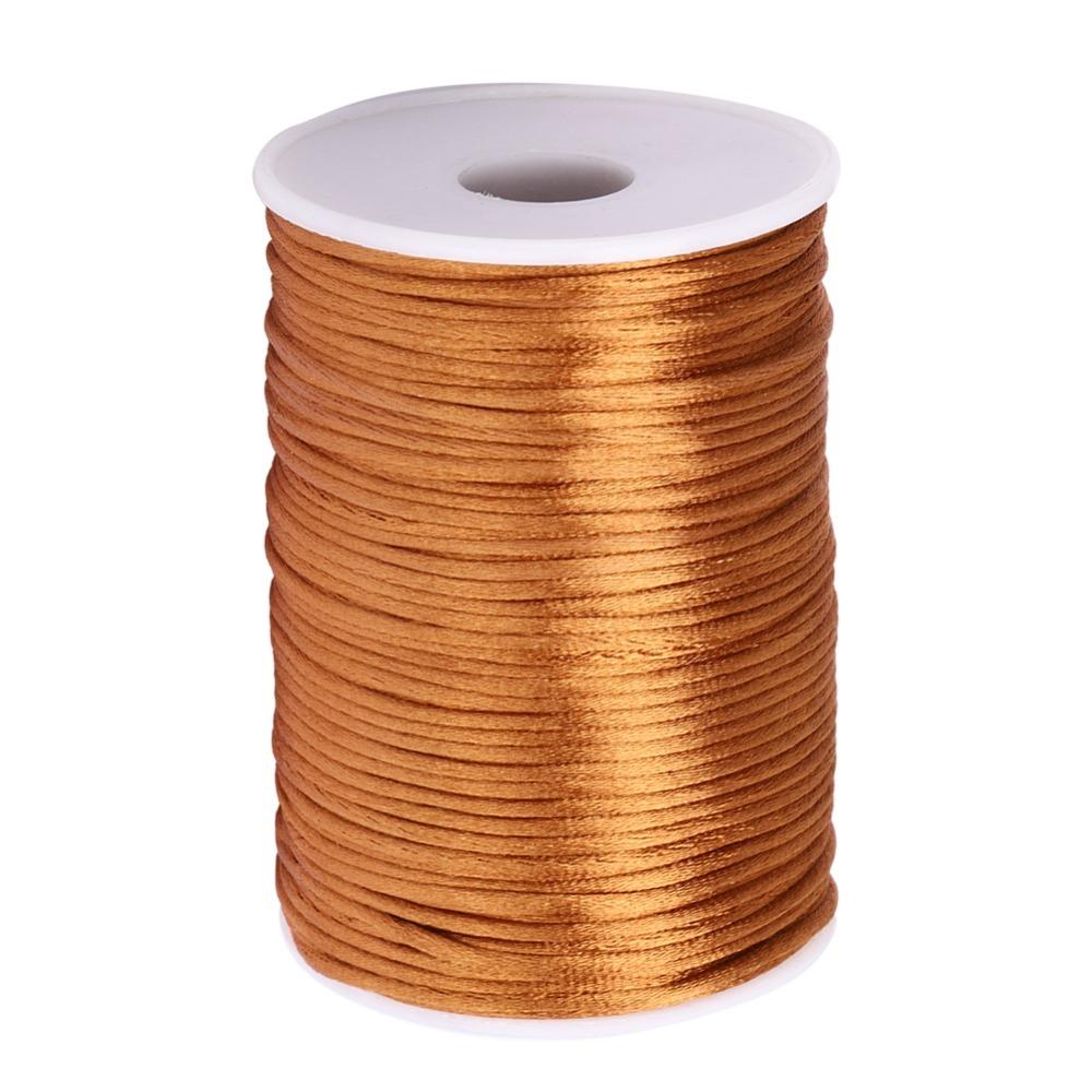 1pcs Durable 2.5mm Diameter Nylon Satin Cord 100 Yards Length Solid Color Chinese Knotting Cord Beading String Sewing Project