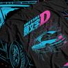 Initial D Itsuki Fujiwara T-Shirt Anime Manga Film Unisex Maglietta Nera Tutte le Taglie