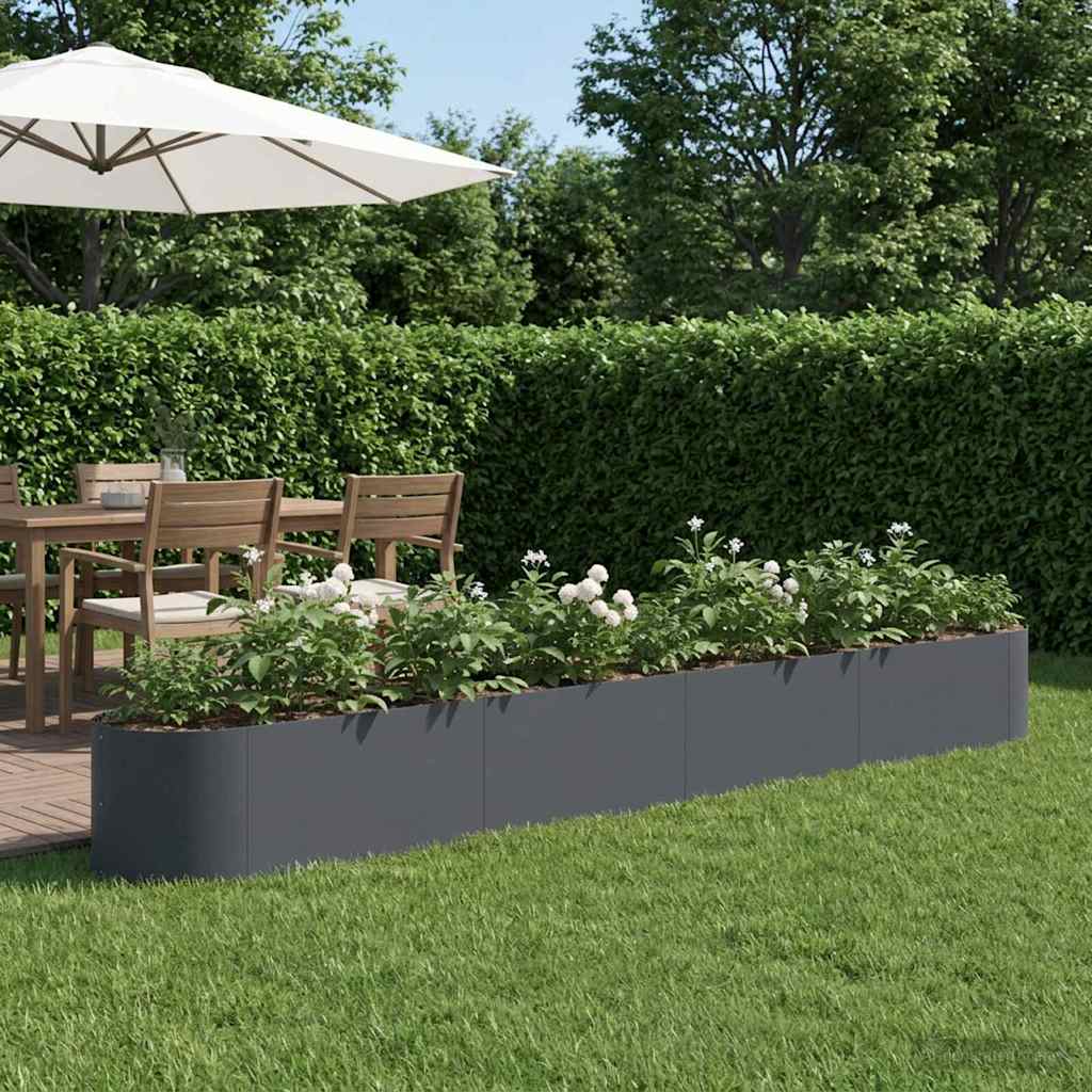 Raised Garden Bed Anthracite 380 X 40 X 40 Cm Steel
