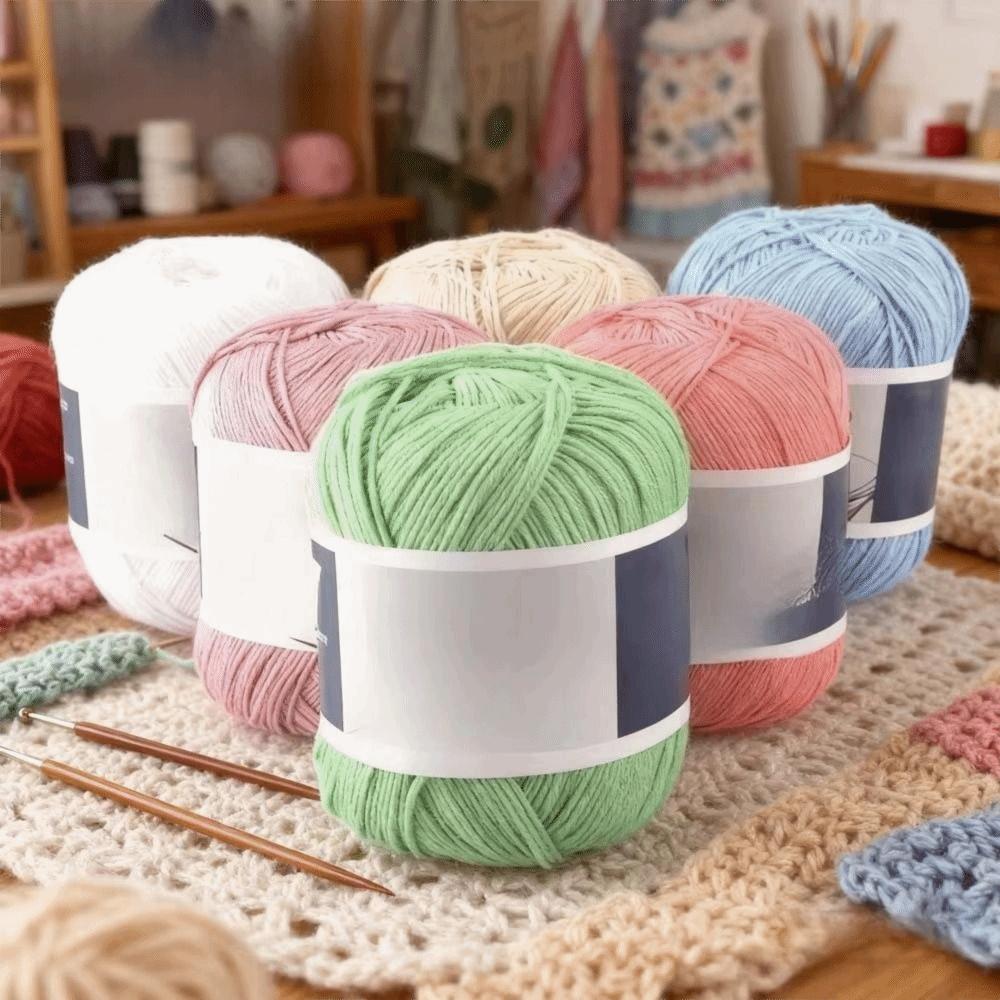 Pure Cotton Cotton Yarn Medium-Thin Crochet Yarn Hand Knitting Yarn  Making Blankets