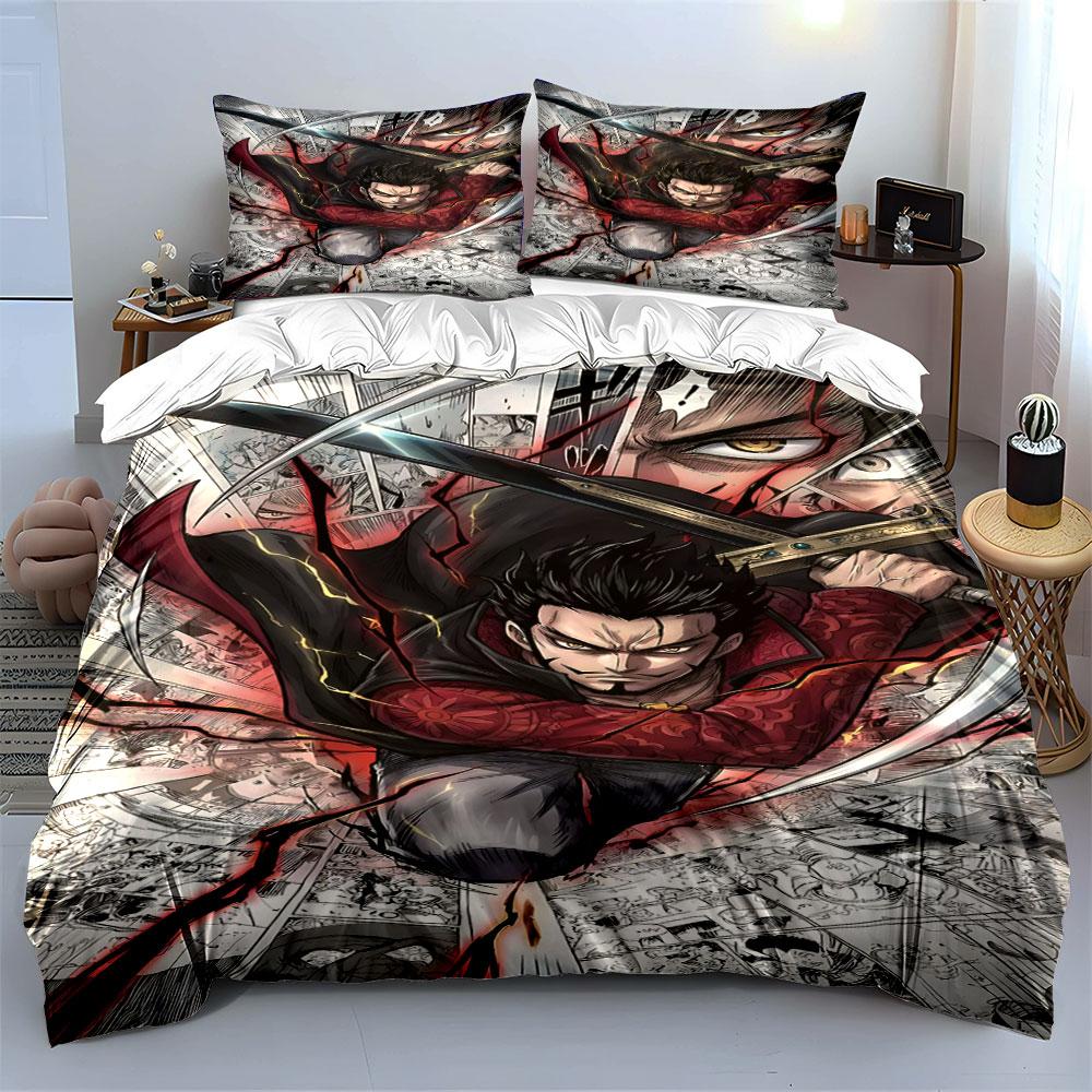 Sword-wielding character illustration. Bedding sets Duvet cover sets Duvet covers Pillowcases(1 * Duvet Cover 2 * Pillowcases without duvet insert)