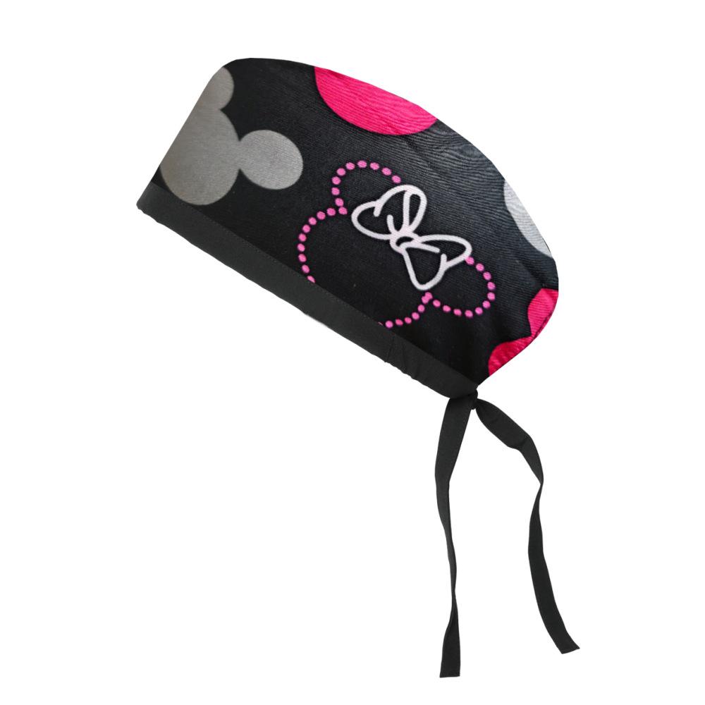 Adjustable Cotton Surgical Cap with Cartoon Print for Women and Men
